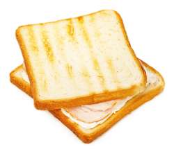 Тост с беконом и сыром на белом хлебе